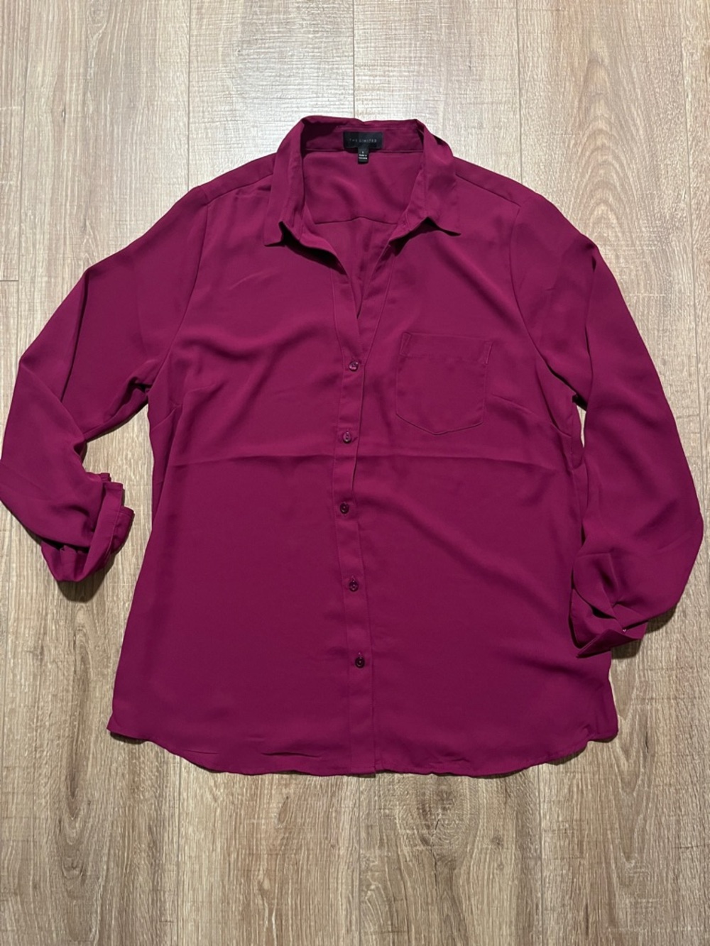 The Limited Magenta Button-Down Blouse Size L